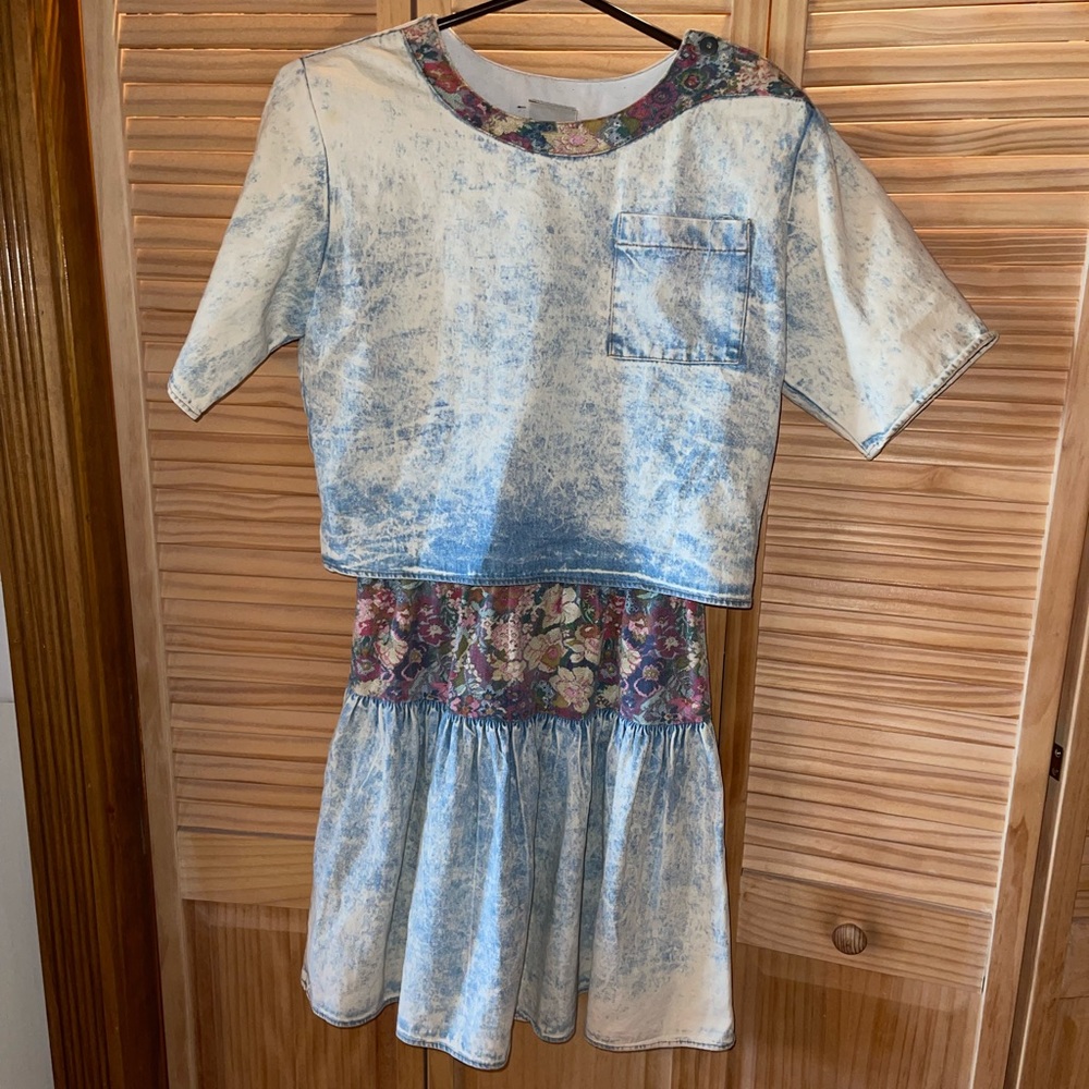 1980s Acid Wash “Disorderly Conduct” Denim Dress